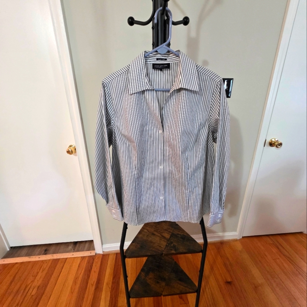 Woman's Pinstriped Black and White Blouse